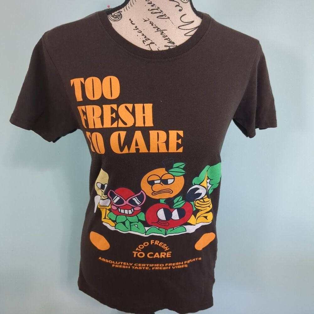 Chemistry - Too Fresh to Care - Brown SS Tee - Unisex small Shirt Fruit